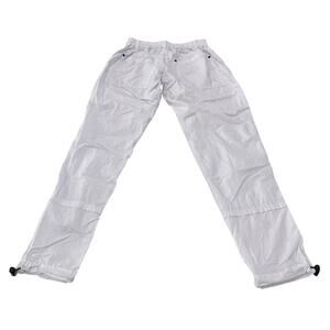 CONTROL SECTOR Men's White Nylon Parachute Cargo Pants Size 30 Drawstring